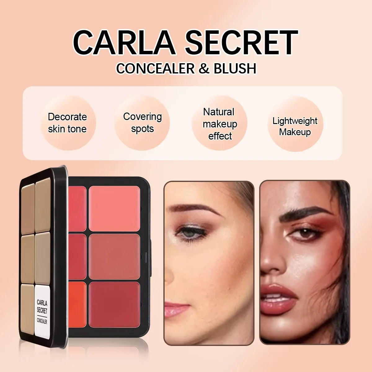 12-color iron box concealer blush cream matte highlight contour makeup
