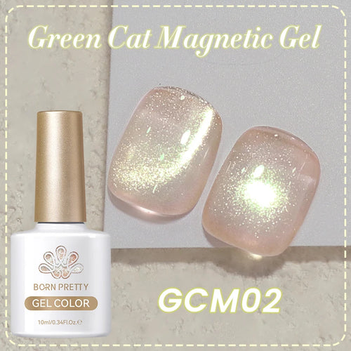 BORN PRETTY 10ml Green Cat Magnetic Gel Ultra Shine Holographic