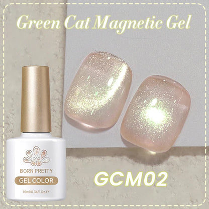 BORN PRETTY 10ml Green Cat Magnetic Gel Ultra Shine Holographic