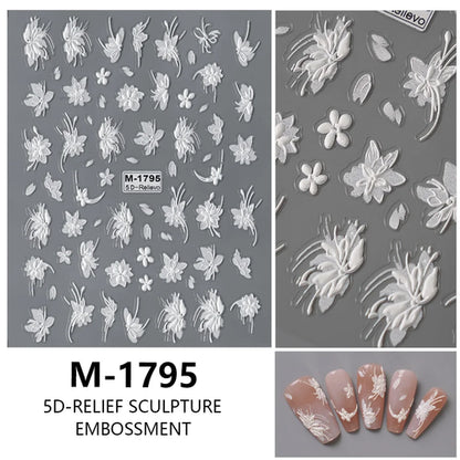 5D Nail Art Stickers Love Hearts Stars French Nail Art Design