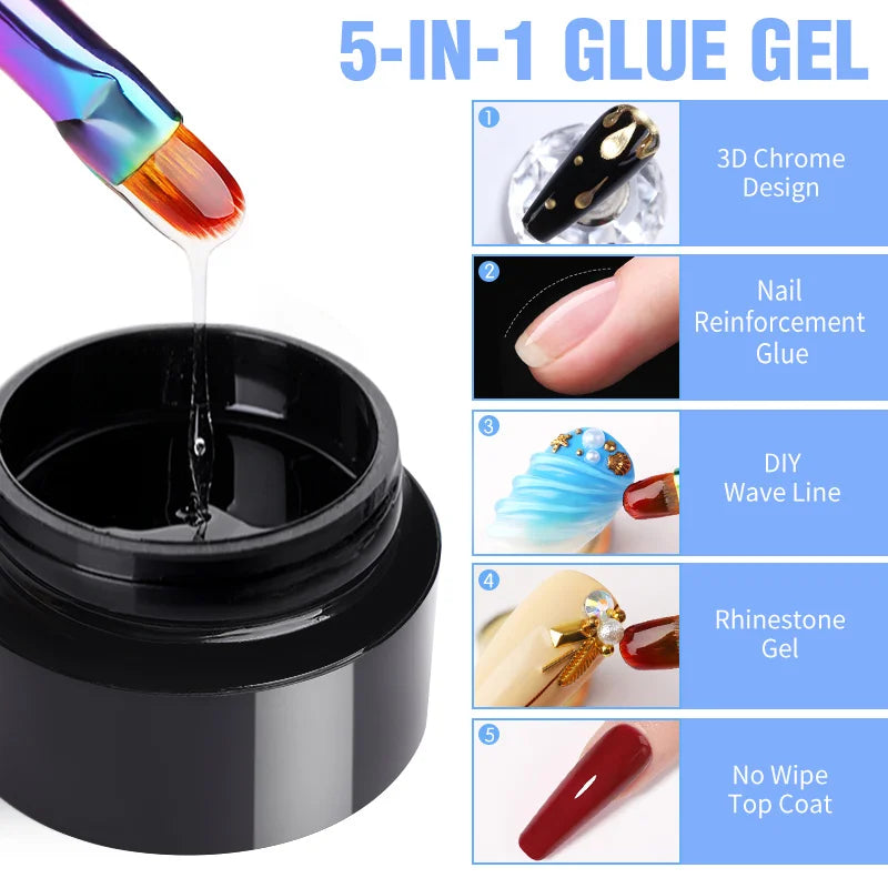 BORN PRETTY Solid Nail Tips Gel 5g Transparent UV LED