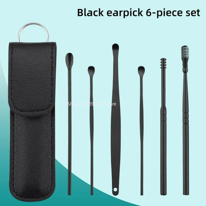 6pcs Stainless Steel Ear Wax Removal Tool Set Spiral Rotating