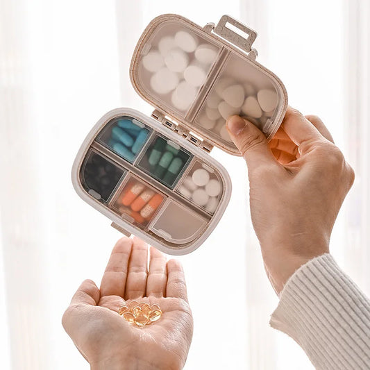 8 Grids Mini Pill Case Plastic Travel Medicine Box Cute Small Tablet