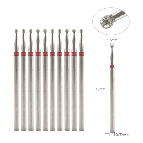 10Pcs Diamond Milling Cutter For Manicure Electric Nail Drill Bits