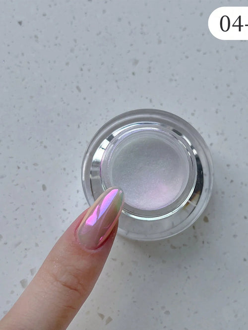 1 box Moonlight Mirror Nail Powder Silver Fine Glitter Metallic Effect