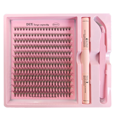 DIY Clusters Lash Kit Full Set 8-16mm Mix Bond&Seal Tweezers Lash for