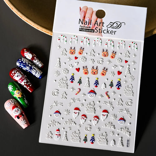 Winter Christmas Atmosphere Nail Stickers Snowman Snowflake Wapiti