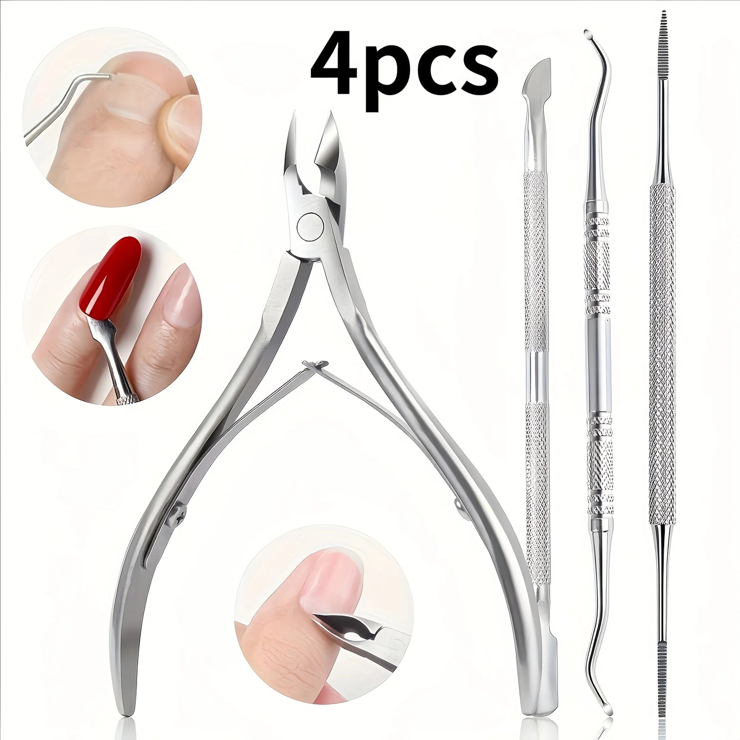 1/4pcs stainless steel ingrown nail tool,multi-function trimmer ngrown