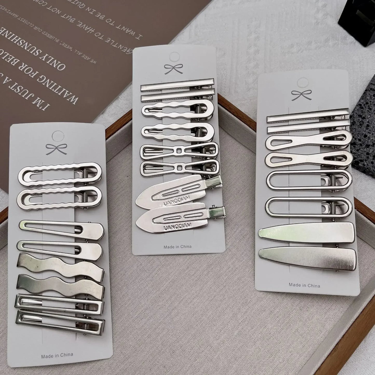 Sliver Metal Hair Clips Women Girls Y2K Duckbill Hairpin Personality