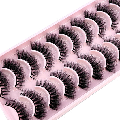 HBZGTLAD New 10 Pairs Natural False Eyelashes Fake Lashes Long Makeup