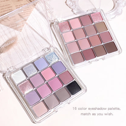 Sixteen-color sunset magic eye shadow plate pearl matte earth color
