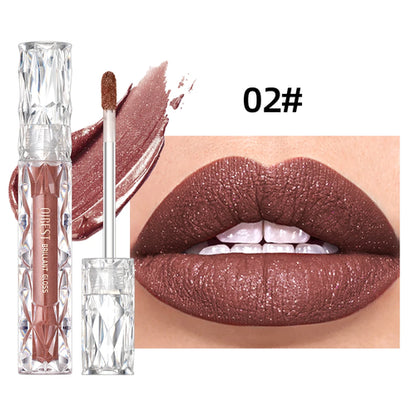QIBEST Waterproof Diamond Shimmer Glitter Lipgloss Matte Liquid