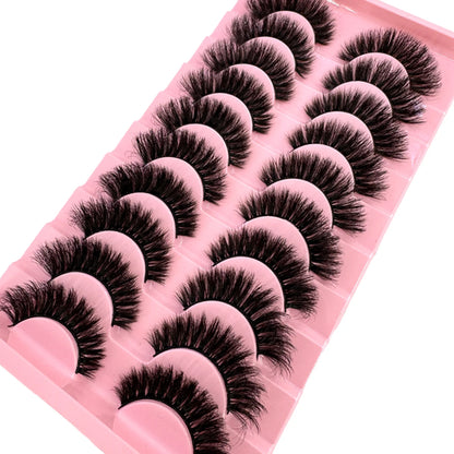 10 Pairs Faux Mink Eyelashes Handmade False Eyelashes Natural Nude