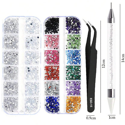 4Pc/Set Nails Art Accesorios Rhinestones 3D Crystal DIY Decorations