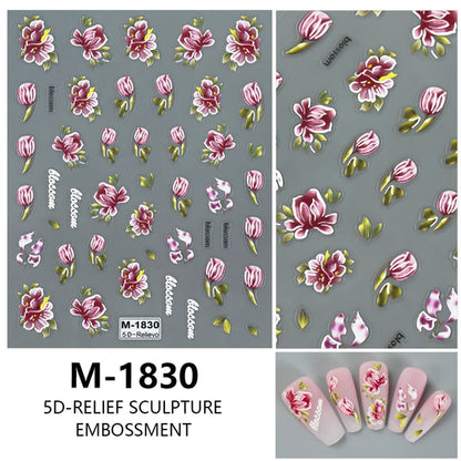 5D Nail Art Stickers Love Hearts Stars French Nail Art Design