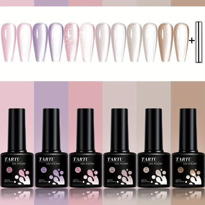 TARTU 6pcs 8ml Cat Eye Gel Nail Polish Set, 6 Colors Gel Polish Kit,