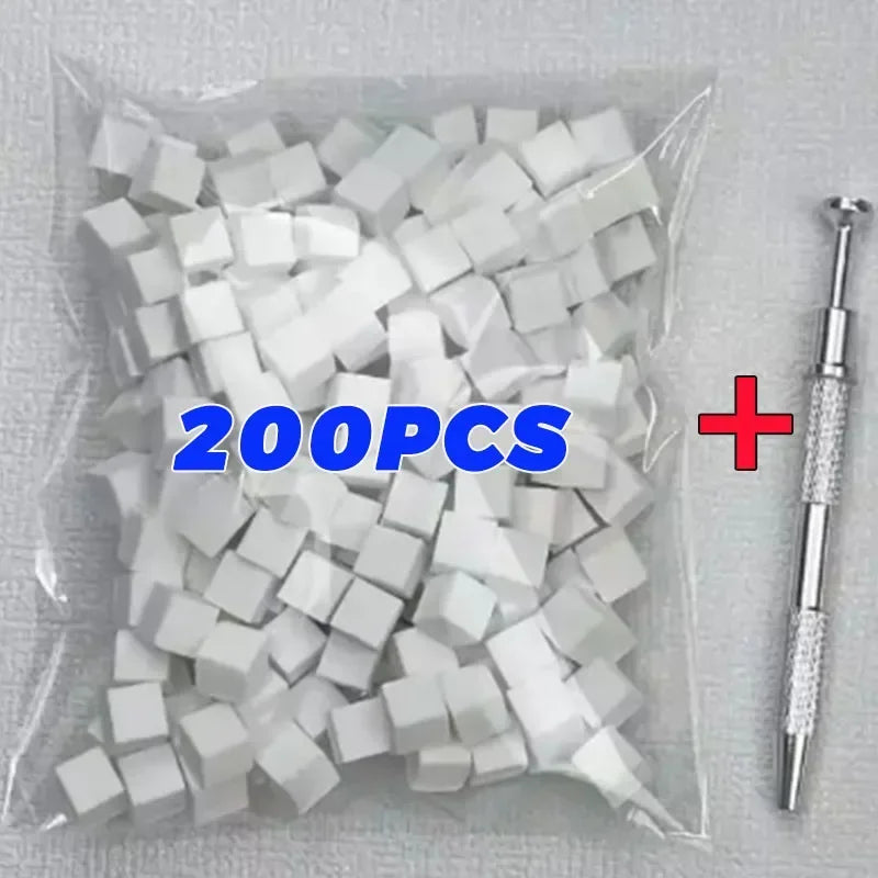 Mini Square Nail Art Sponge with 4 Claws Nail Sponge Metal Grabber Set