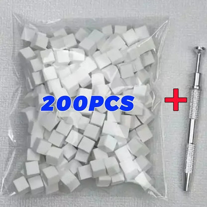 Mini Square Nail Art Sponge with 4 Claws Nail Sponge Metal Grabber Set