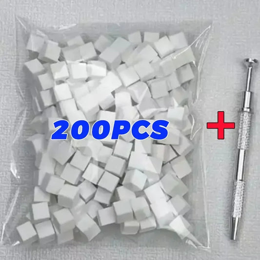 Mini Square Nail Art Sponge with 4 Claws Nail Sponge Metal Grabber Set