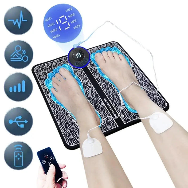 Foot Massager Stimulation Pad Electric Foot Massage With Remote 8 Mode