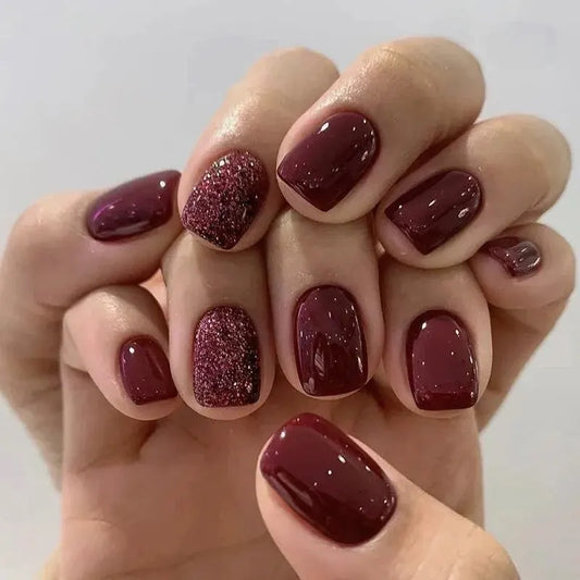 24 PCs Fake Nails with 1 Nail Glue and 1 Nail File