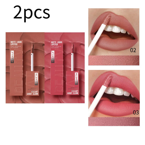 MLSMILE 6 Color Non-stick cup Velvet Satin Gloss Lip glaze Mist Liquid