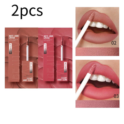 MLSMILE 6 Color Non-stick cup Velvet Satin Gloss Lip glaze Mist Liquid