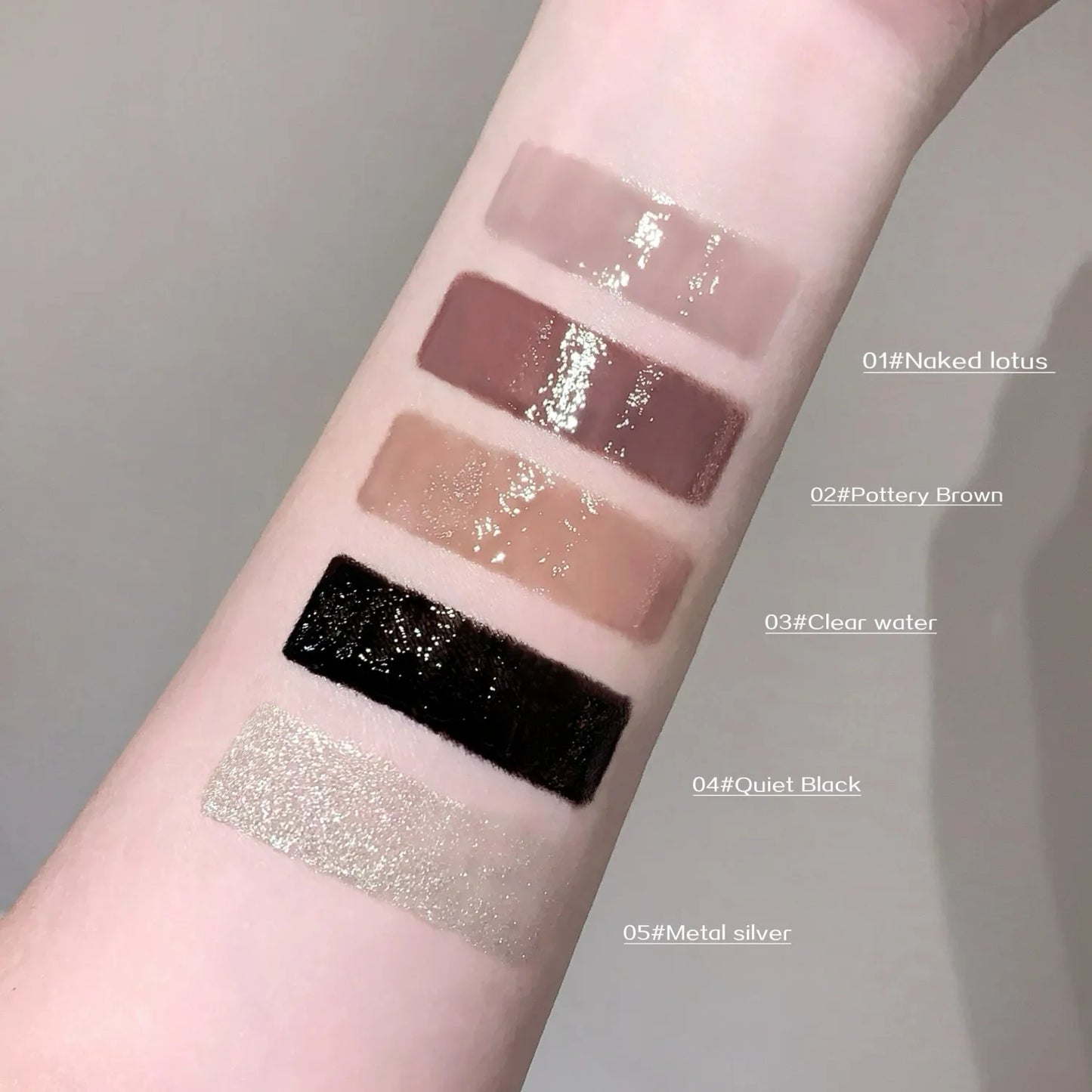 SHAQINUO Water Light Mirror Lip Gloss Lasting Moisturizing Cool Black
