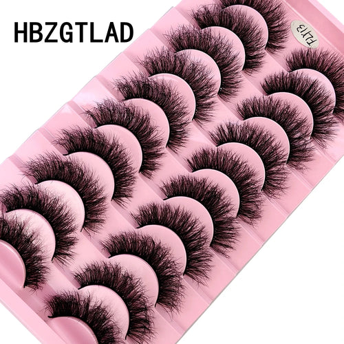 10 Pairs Faux Mink Eyelashes Handmade False Eyelashes Natural Nude