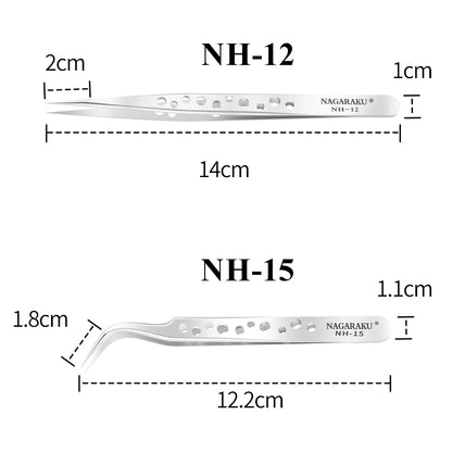 NAGARAKU Makeup Eyelashes 2pcs set N-01 N-02  Eyelashes Tweezers NH-12