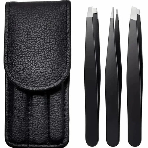 CNK  Wholesale  Stainless Steel Black Eyebrow Tweezer with Slant and