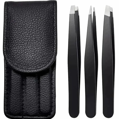 CNK  Wholesale  Stainless Steel Black Eyebrow Tweezer with Slant and