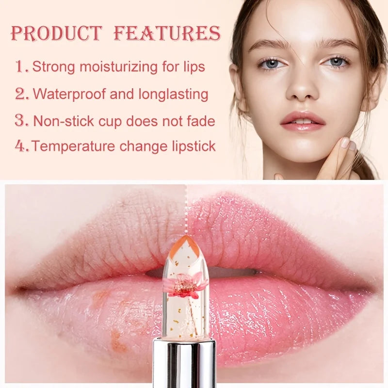 Flower Jelly Lipstick Set Temperature Change Moisturizer Flower Lip