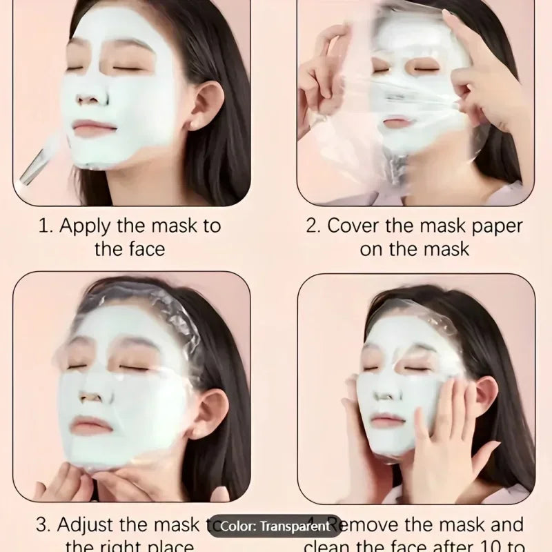 100-500pcs Disposable Plastic Film Full Face Cleaner Mask Neck