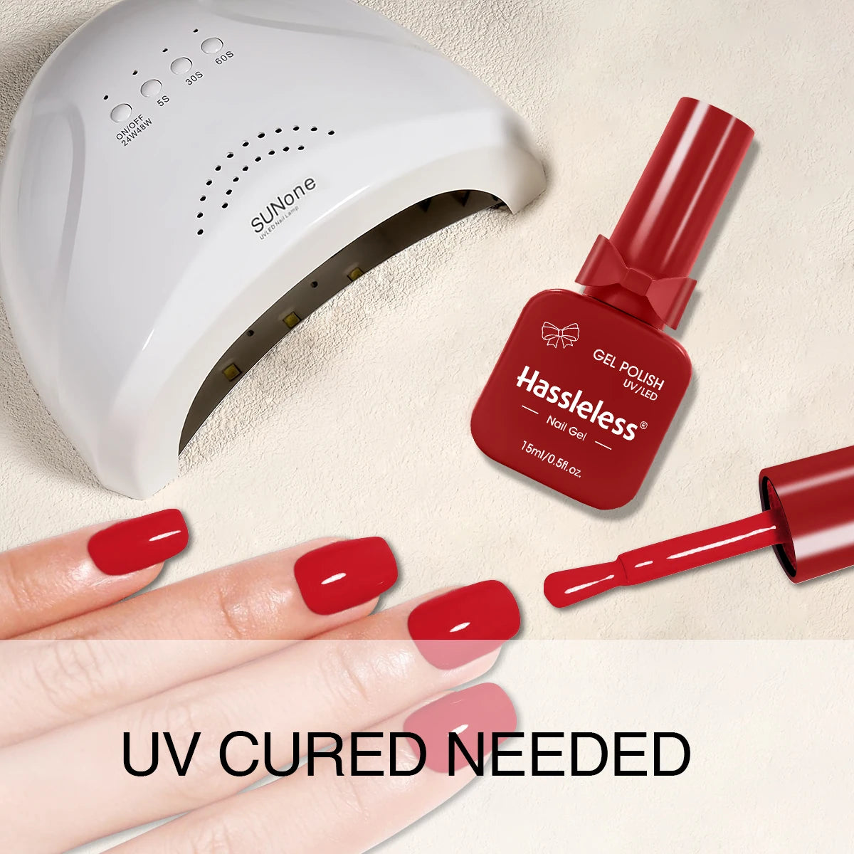 Hassleless 15ML transparent pink gel nail polish long-lasting nail