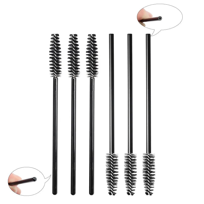 50Pcs Makeup brushes Disposable Crystal Eyebrow brush Diamond Handle