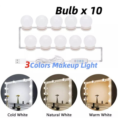 Makeup Mirror LED Light Bulbs Vanity Lights USB 12V Bathroom Dressing Table Lighting Dimmable LED Vanity Light For Mirror Light