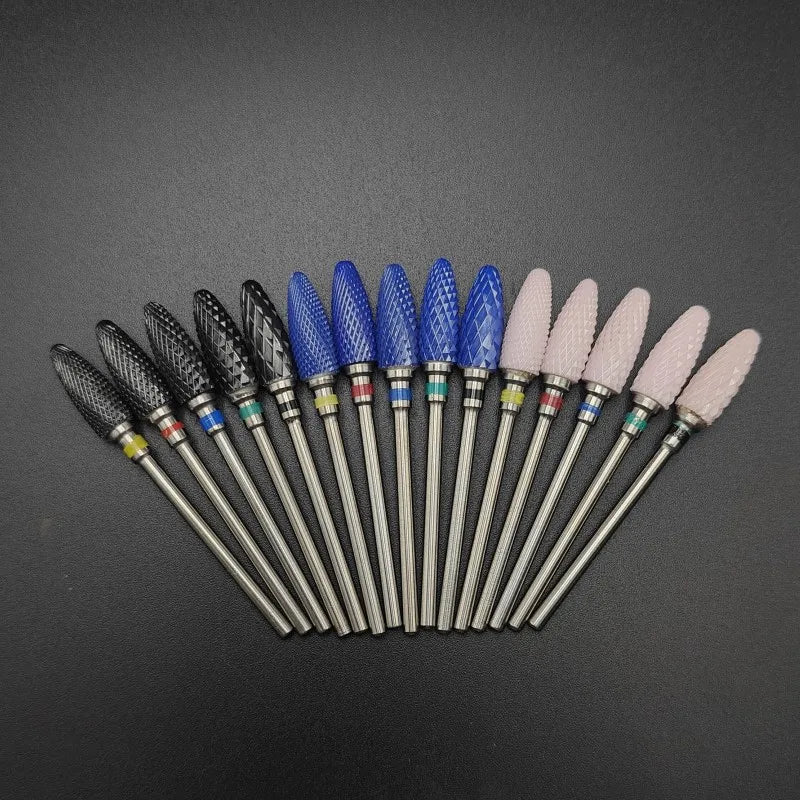 Ceramic Carbide Nail Drill Bit Rotate Burr Milling Nail Cutter Bits