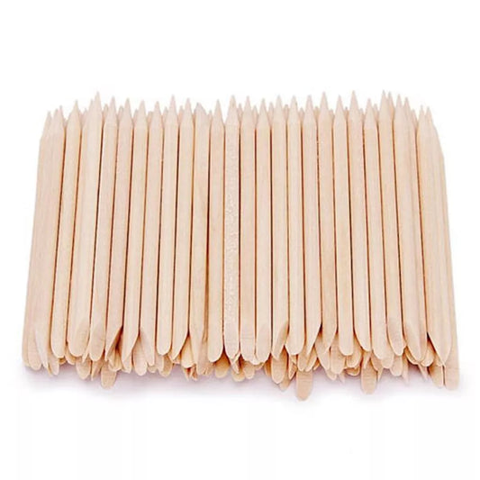 100PCS Nail Art Orange Wood Sticks Cuticle Pusher Remover