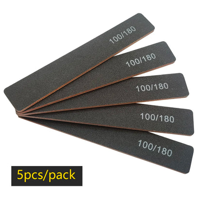Lurayee Nail File Buffer 100/180 Grit Half Moon Double Side Sandpaper