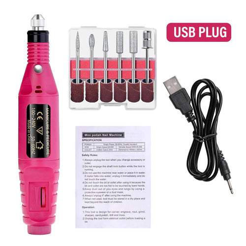 Electric Nail Sander Set Nail Drill Machine Grinding Equipment Milling