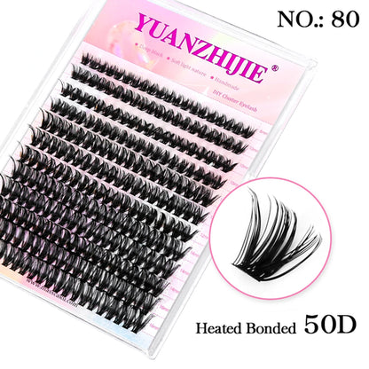 DIY 144 Cluster Lashes YUANZHIJIE free ship Segmented Beam Natural C/D