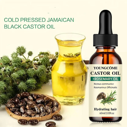 Mix Castor Oil and Rosemary Oil for Hair Growth,Reduce Hair Loss and
