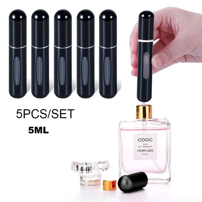 5PCS 5ml Portable Mini Refillable Perfume Bottle Spray Scent Pump