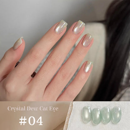1-9pcs TC Flow Light White Cat Eye Gel Nail Polish Ultra Shine Soak