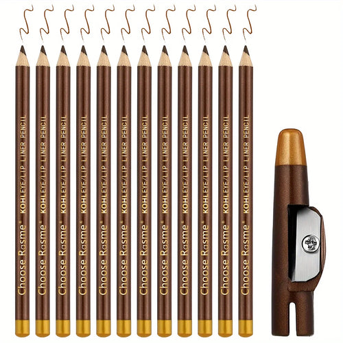 12pcs black/borwn/dark brown eyebrow pencil sharpener Eyebrow Pencil