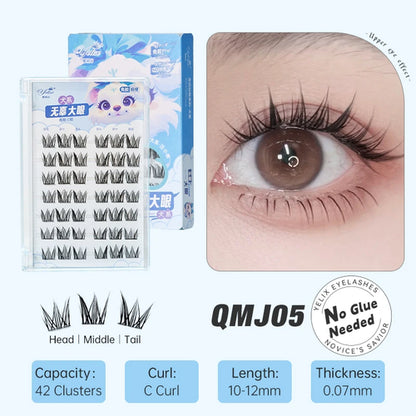 Yelix DIY Clusters Eyelashes Glue-free False Eyelashes Natural Eyelash
