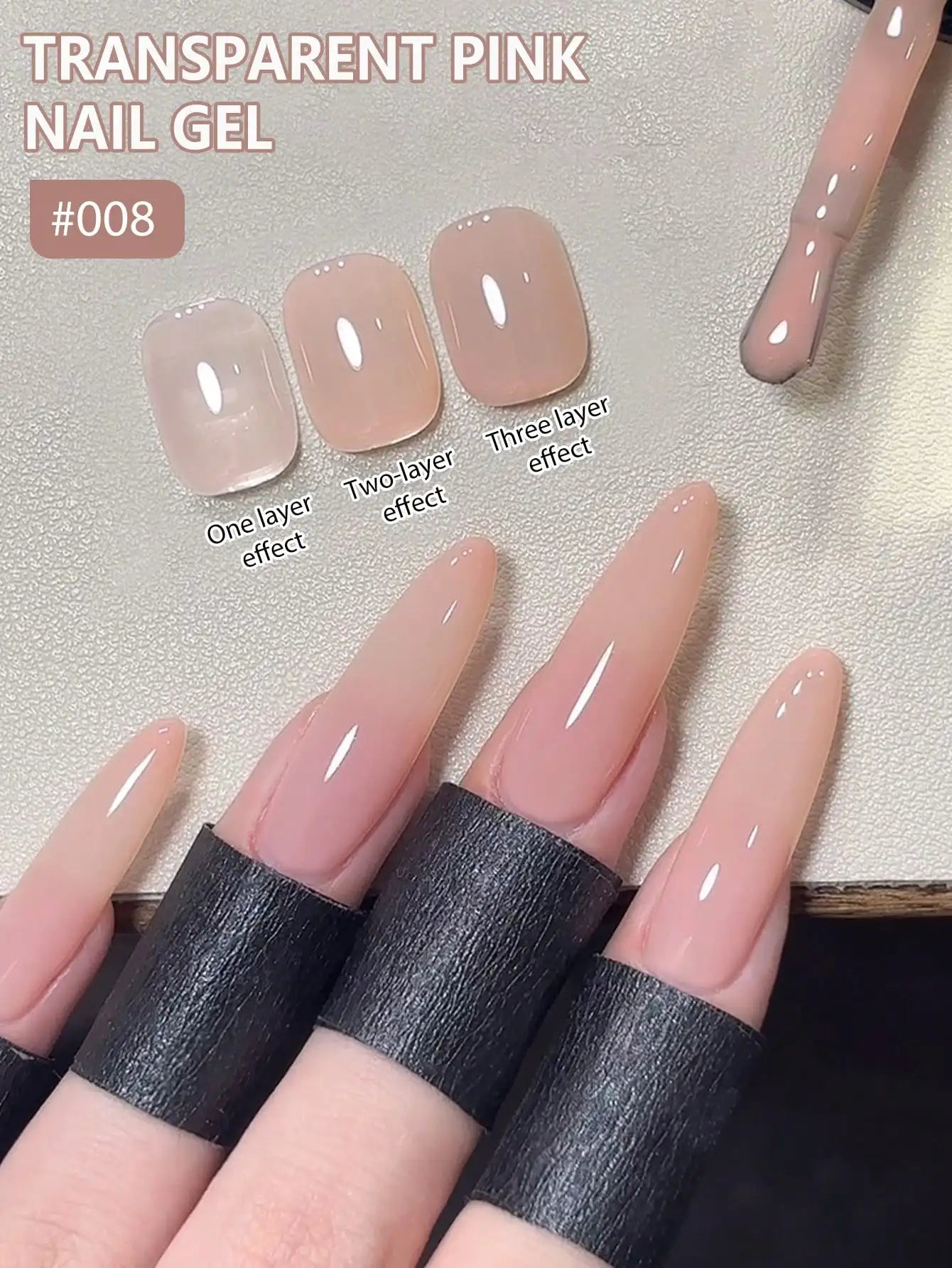 15ML transparent pink gel nail polish long-lasting nail polish gel