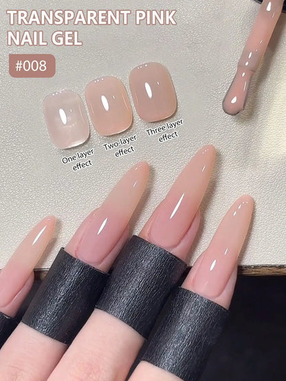 15ML transparent pink gel nail polish long-lasting nail polish gel