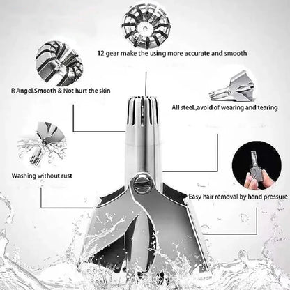 1 set Nose Hair Trimmer for Men Stainless Steel Manual Shaver Suitable